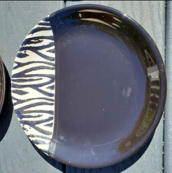 Loucarte Black White Zebra Print Salad Plates Ceramic Microwave Dishwasher Safe - Picture 2 of 6